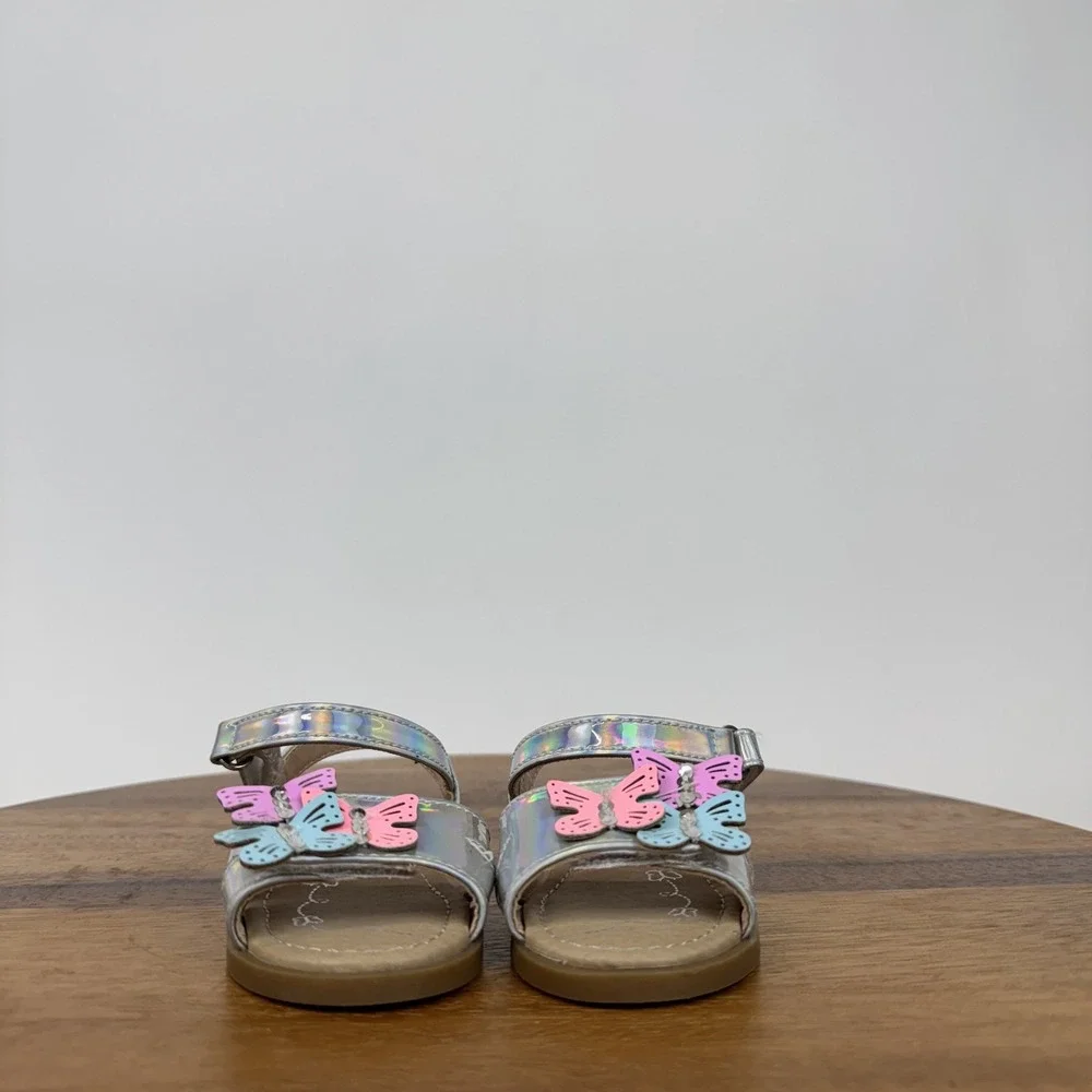 New Little Kids Girls Jellypop Lil Sheba Iridescent‎ Butterfly Sandals Size 5 C